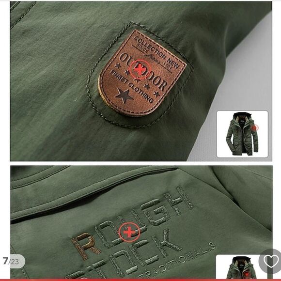Rough StockJacket Army Military Field Waterproof Trench Coats Hooded Army GrXXXL - Picture 8 of 11